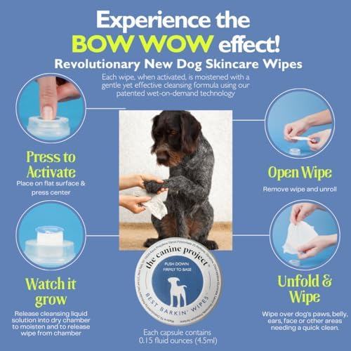 BARKIN' Wipes – On-The-Go Individual Micellar Water Dog Wipes - 12Pk