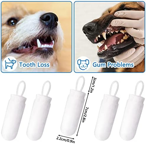 Chunful 20 Pcs Dog Fingerbrush Microfiber Full Soft Finger Pet Toothbrush