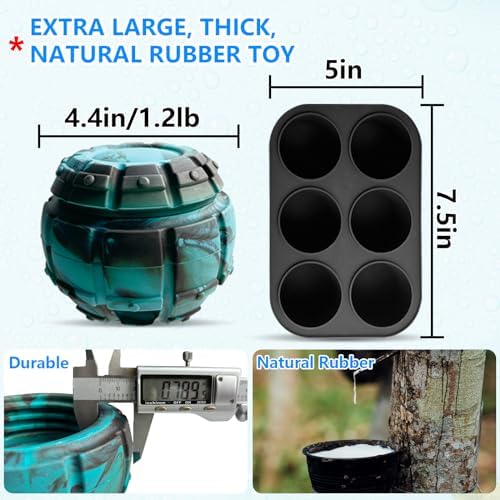 Yipetor Frozen Treat Dispensing Dog Toy - Large Chew Toy, Freezable Fillable Rubber, Reduces Anxiety, Easy to Clean, Interactive Puzzle (Large) (Pack of 2)
