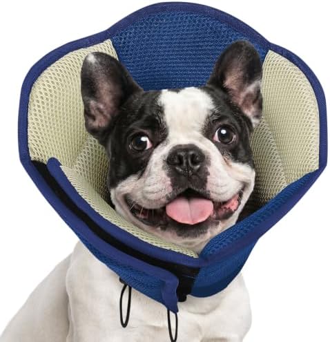AOFITEE Medium Dog Cone Soft Dog Cone Collar to Stop Licking, NavyBlue M
