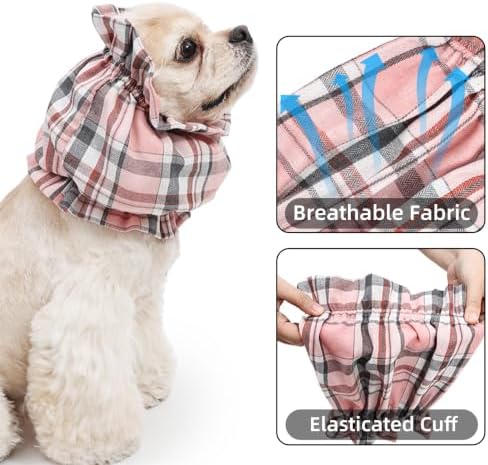 Dog Snood for Long-Eared Dogs, Feeding Ear Cover, Soft Stretch Wrap，Pink
