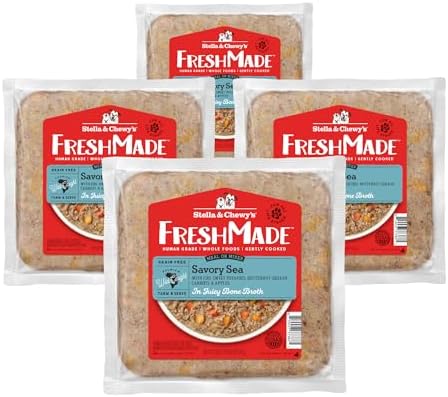 Stella & Chewy's FreshMade Frozen Fresh Grain-Free Savory Sea Dog Food, 16-oz Pouch (Pack of 4)