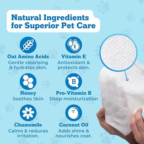 Pets XL Hypoallergenic Unscented Dog Grooming Cleaning Cloths 4 Pack