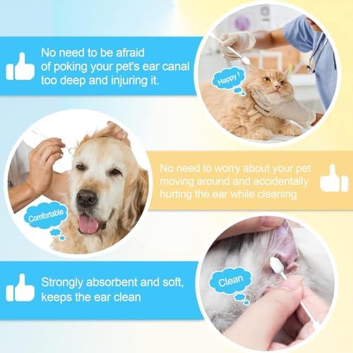 Small-Head Dog Ear Swabs, Gourd Cotton Tips, 260 pcs