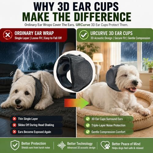 Noise Cancelling Dog Ear Covers: Calms 99.5% of Dogs During Thunderstorms