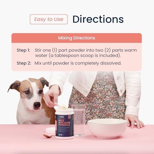 Vets Preferred Puppy Milk Replacement Formula - Dog Milk Replacer Powder Supplement for Pregnant, Lactating, Aging Dogs - Enriched with Colostrum - Nutritious Nursing Formula for Puppies - 12 Oz