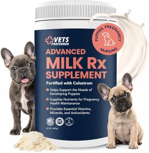 Vets Preferred Puppy Milk Replacement Formula - Dog Milk Replacer Powder Supplement for Pregnant, Lactating, Aging Dogs - Enriched with Colostrum - Nutritious Nursing Formula for Puppies - 12 Oz