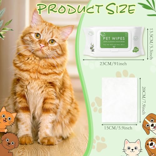 Treela 10 Pack Dog Pet Wipes, 80 Count Paws Body, Tea Tree Flavor
