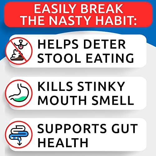 No Poo Chews for Dogs - Coprophagia & Stool Eating Deterrent with Probiotics, Digestive Enzymes & Breath Aid Support - Stop Dog Poop Eating - Made in USA - 120 Soft Chews - Duck Liver