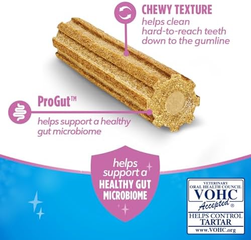 Dentalife Plus Digestive Support Dog Treats for Large Dogs 40 lbs. and up, Cleans Teeth, Freshens Breath, & Supports Healthy Gut, Chicken & Pumpkin Flavor, 22.6 oz., 19 Chews - 19 ct. Pouch