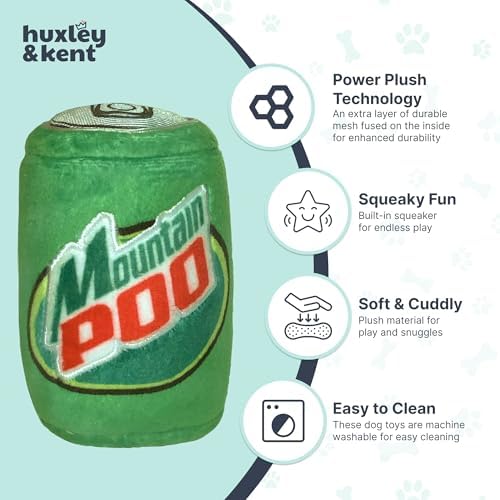 Huxley & Kent Power Plush Squeaky Dog Toy, Mountain Poo, Large