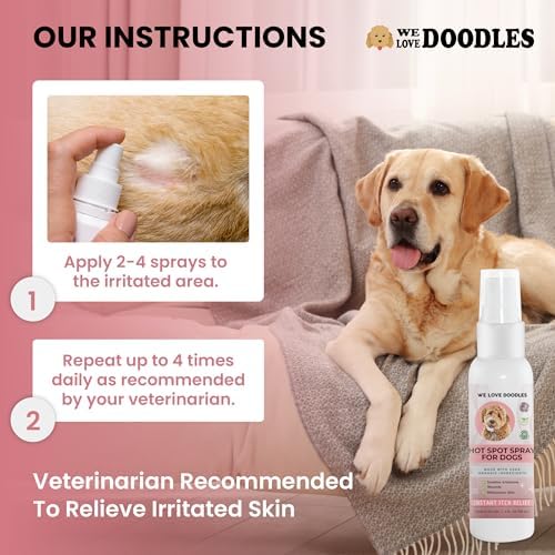 We Love Doodles Dog Hot Spot Spray & Dog Ear Cleaning Solution Kit Bundle - Itch Relief for Dogs Licking Paws, Anti-Itch Allergies, Prevent Infections, Ear Drops for Dogs