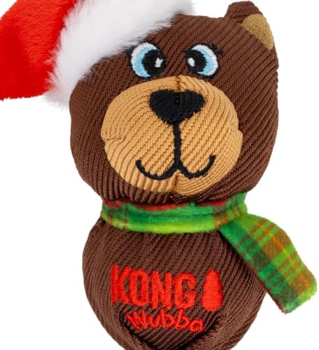 KONG Holiday Wubba Reindeer/Bear Small 2 Pack – Durable Interactive Tug & Toss Dog Toy
