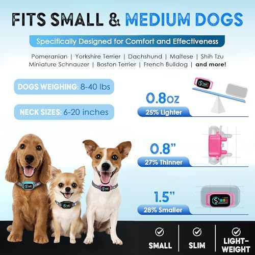 generic Bark Collar for Small Dogs 8-40 No Shock Anti Barking with Al Chip (Small,Pink)