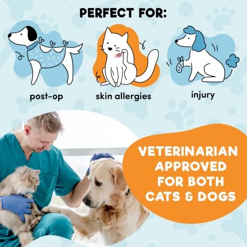 BENCMATE Inflatable Dog Cone Collar Alternative After Surgery Large, Orca
