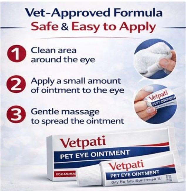 VETPATI Pet Eye Health for Dogs, Cats, Cattle, Sheep, Horses, Birds and Puppies, Kitten (1 Pack)