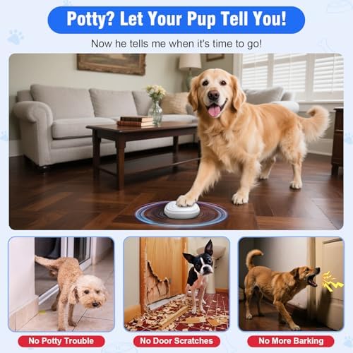 ChunHee Dog Door Bell for Potty Training –Smart Wireless Dog Bell to Go Outside, 500Feet with IP55 Waterproof, 32 Melodies & 5 Volume Levels(1 Receiver + 2 Buttons)