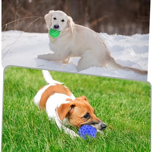 Tough Dog Chew Toys for Aggressive Chewers, Indestructible Dog Balls for Aggressive Chewers, Squeaky Toys for Large Dogs, Squeaky Balls for Dogs, Interactive Funny Heavy Duty Ball
