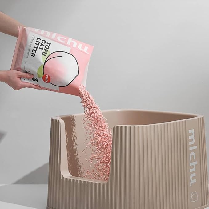Michu Tofu Cat Litter Natural Clumping Tofu Cat Litter, Fast Clumping and Easily Scoop-able 5.5lb/88oz 5 Scents - Watermelon, 8 Pack