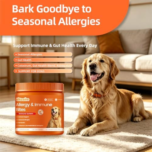 Dog Allergy Chews, Itchy Skin & Paw Licking Support, 120ct