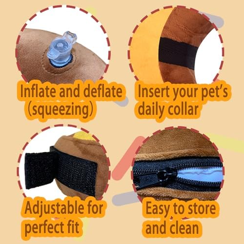 Soft Inflatable Cone Recovery Collar for Dogs and Cats After Surgery