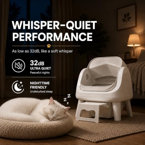 Automatic Litter Box,with Easy-Access Step, Anti-Pinch Safety