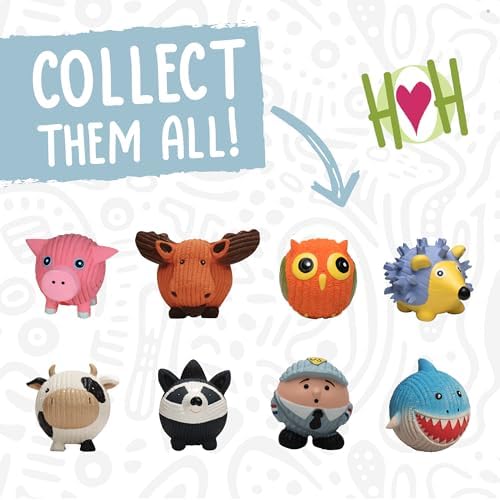 HuggleHounds Ruff-Tex Latex Ball Dog Toy - Dog Toys Rubber, Puppy Toys, Puppy Essentials, Heavy Duty Squeaky Ball for Small, Medium & Large Dogs, All Breeds - Morris Moose, Large