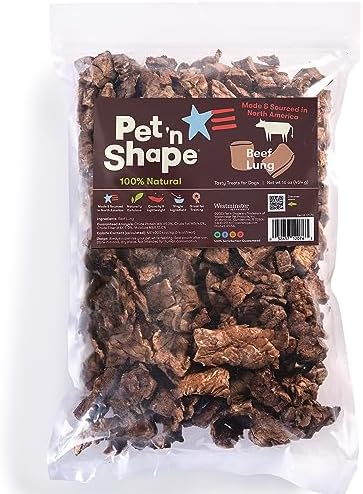 Pet 'n Shape Beef Lung Dog Treats – Made and Sourced in the USA - Training Treat, 1 Pound