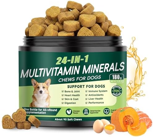 24-in-1 Dog Vitamins and Supplements, Dog Multivitamin Chewable for All Dog