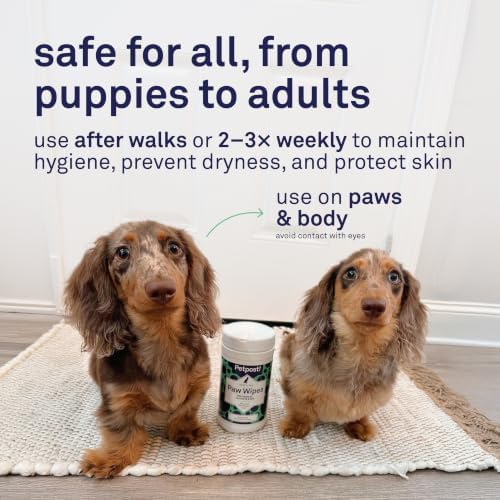 Petpost Large Paw Wipes for Dogs | 70 Count Dog Paw Cleaner Wipes with Aloe Vera, Witch Hazel & Cocoa Butter | Gentle Pet Wipes for Paws | Ultra Soft Cotton Pads