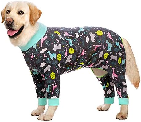 Dog Surgery Recovery Suit Female Male for Dogs After Surgery Medium Large Dogs Onesie Dog Pajamas Pjs Clothes (Dark Gray, 36 (Chest 37.8 in | Backlength 25.98 in))