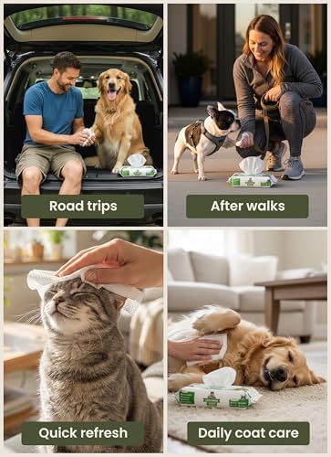 Pogi’s Dog Grooming Wipes – Hypoallergenic Pet Wipes for Paws, Body & Butt – Cleaning & Hydrating, Green Tea Scent, 100 Count (Pack of 3)