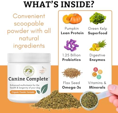 Organic Dog Vitamins with Organic Pumpkin Protein, 8 oz, 22 Scoops