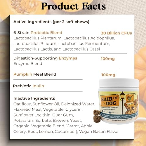 Hair of Le Dog, Canine Probiotic Digestive Support Daily Chews, 140 ct