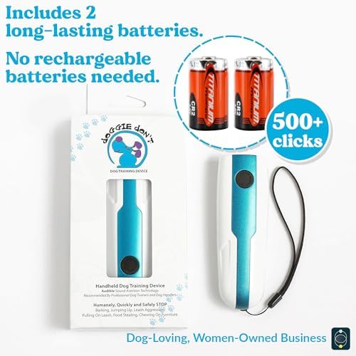 Doggie Don’t Anti Barking Device for Dogs - No Shock Bark Control & Dog Bark Deterrent - Humane Audible Dog Training Tool for Reactive Dogs, Barking, Jumping & Leash Aggression - Replaceable Batteries