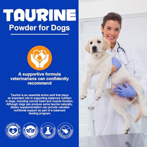 Taurine Powder for Dogs, 200g High Purity Taurine Supplement for Heart, Vision & Digestive Support, Unflavored Amino Acid Powder for Homemade & Raw Diets, Easy to Mix Daily Nutrition
