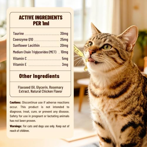 Coenzyme Q10 Drop & Taurine Suppelment for Dogs & Cats, 2 oz