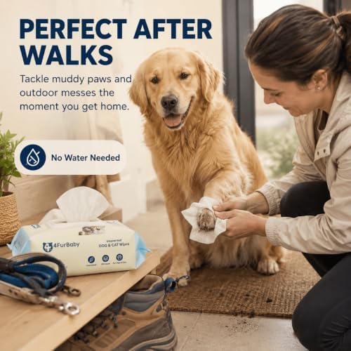 Dog Wipes for Paws and Butt, Unscented, 100 Count