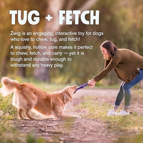 WEST PAW Zogoflex Echo Zwig Squeezy Dog Fetching Stick – Bouncy, Hollow, Squishy Interactive Toy for Puppies, Large Dogs – Floatable Stick, Lightweight Chewy Toy for Catch – 13.75” Dandelion Yellow