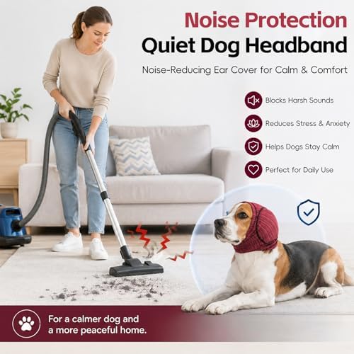 Dog Ear Muffs, No Shake Dog Ear Wrap Quiet Ear Protector Dog Calming Hoodie