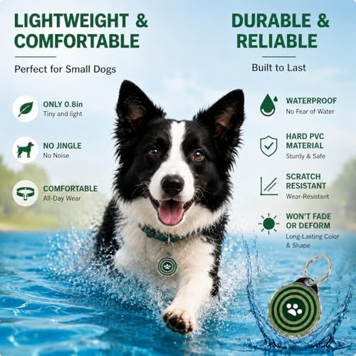RexID Round Smart Dog Tag – QR Code ID Tag with Online Profile & Owner Contact – Anyone Anywhere Scan Instantly to Reunite – 1.18'' Lightweight & Noise-Free for Dog&Cat