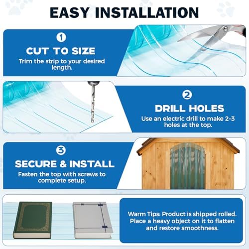 9.8 in x 4.9 ft Dog Door Replacement Flaps, Trim to Size Pet House Flap