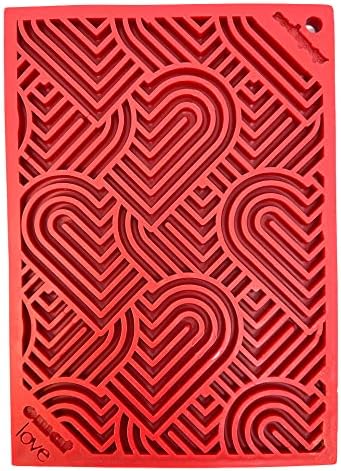 SodaPup Love eMat – Durable Lick Mat Feeder Made in USA from Non-Toxic, Pet-Safe, Food Safe Rubber for Mental Stimulation, Avoiding Overfeeding, Fresh Breath, Digestive Health, Calming, & More