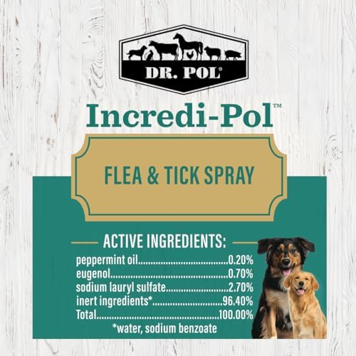 Dr. Pol Incredi-Pol Flea & Tick Spray | Fast-Acting Pest Control for Dogs | Helps Repel & Eliminate Fleas, Ticks & Larvae | Safe & Effective Formula | 8 oz