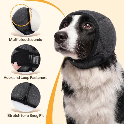 Allroaring Dog Calming Hoodie Noise Shield Anxiety Relief for Dogs,Grey S