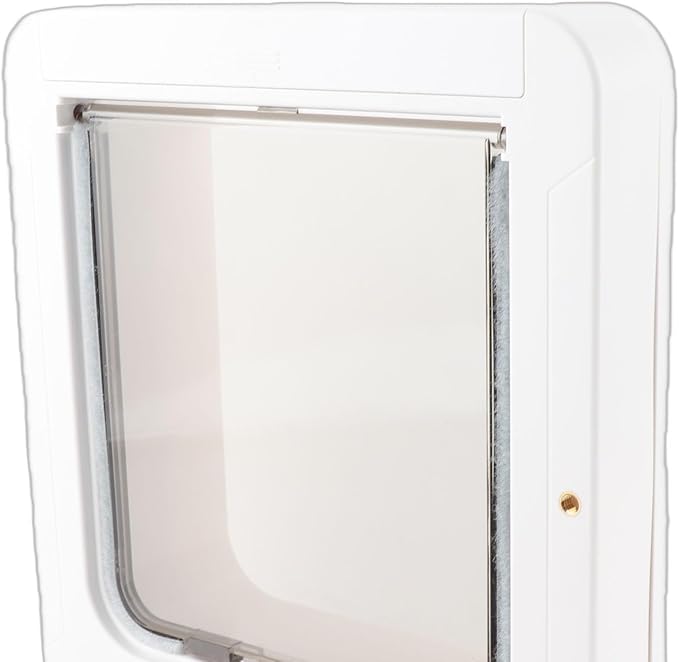 TOPINCN Smart Cat Flap Collar Activated Cat Door Electronic Pet Door Automatic Sensing 2 Way Entry Safety Guard White Plastic for Indoor Outdoor Pets