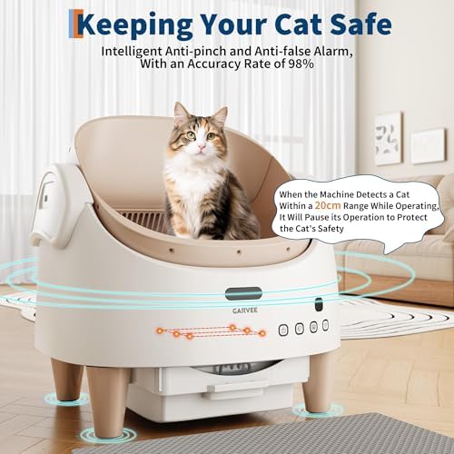 Takywep Automatic Self Cleaning Cat Litter Box,Open Top,Smart App Control