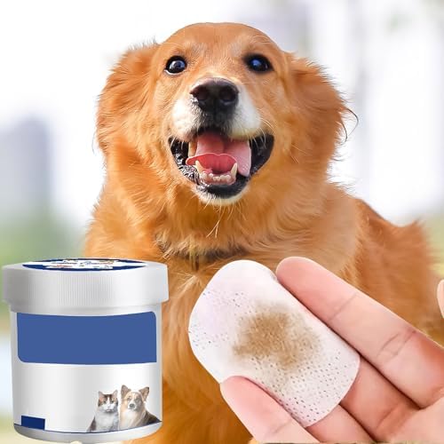 Dog Eye Wipes, Angel Eyes Tear Stain Remover for Dogs, Cat Dog Eye Wipes for Discharge and Crust, Pet Cleaning Dog Grooming Deodorizing Wipes Wash Cleaner for Eyes, Wrinkle, Face (Blue-200pcs)