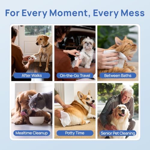 HICC PET Dog Wipes for Dogs & Cats, French Mineral Water, 440 Count