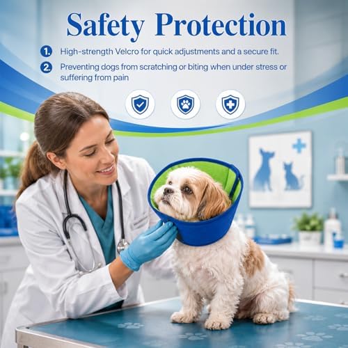Soft Dog Cone Collar After Surgery, Adjustable Pets Recovery Cone for Large/Medium/Small Dogs to Stop Licking, Comfortable Elizabethan Collar for Spay Neuter Recovery and Neck Protection (L)